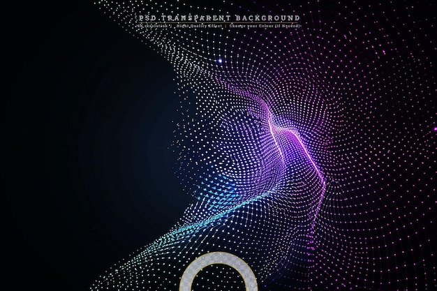 PSD abstract waving particle technology background