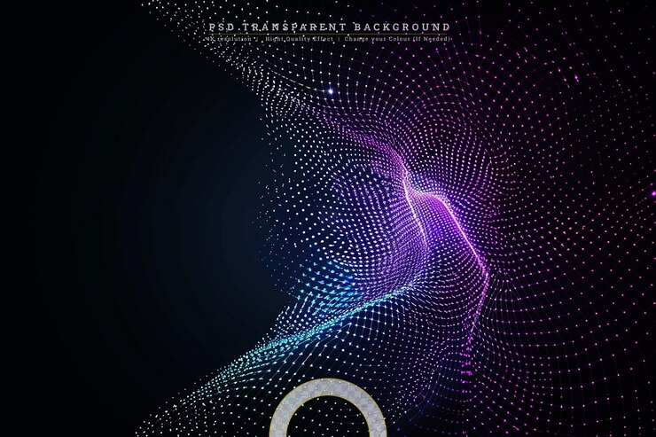 PSD abstract waving particle technology background