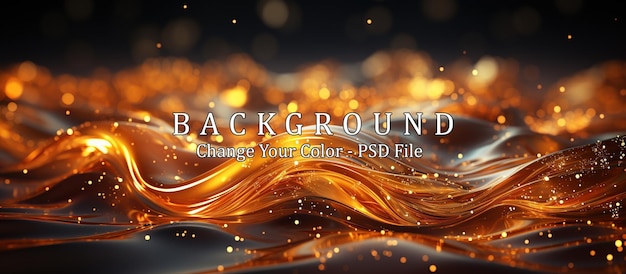 PSD abstract wavy background in orange and black colors