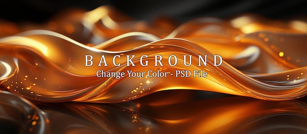 PSD abstract wavy background in orange and black colors