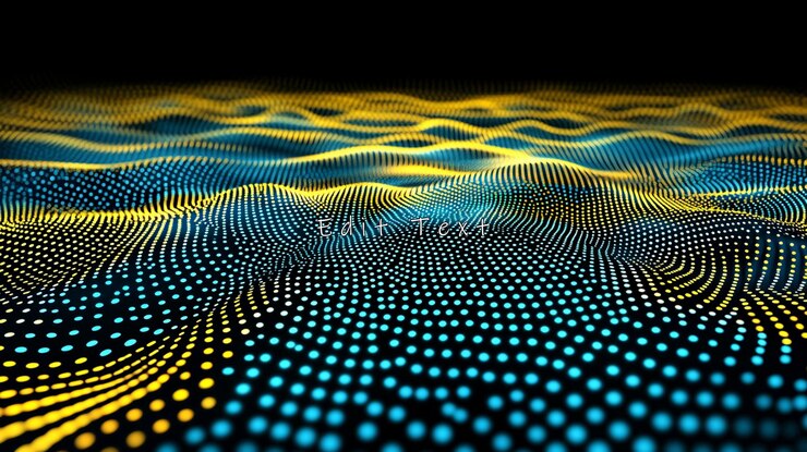 PSD abstract wavy digital landscape with glowing particles