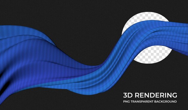 PSD グラデーション色の 3 d レンダリング透明な背景を持つ抽象的な波状生地
