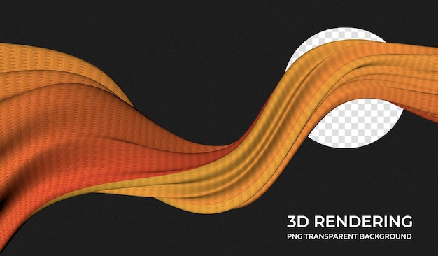 PSD tessuto ondulato astratto con colori sfumati rendering 3d sfondo trasparente