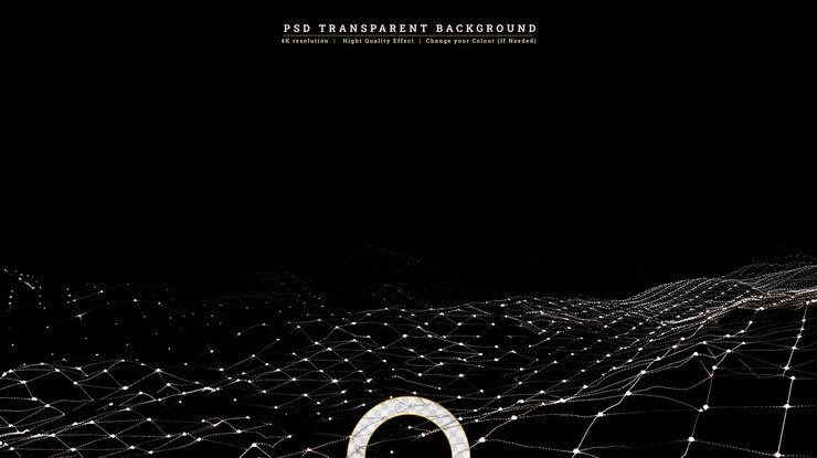 PSD abstract wavy geomatric dynamic spectrum light lines circle swirl round frame isolated on black background