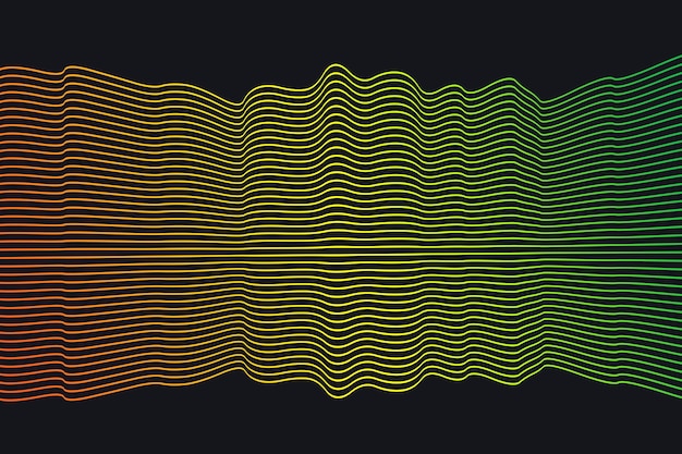 Abstract Wavy Lines with Gradient Color on Dark Background