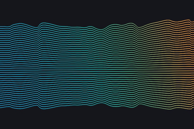 Abstract Wavy Lines with Gradient Color