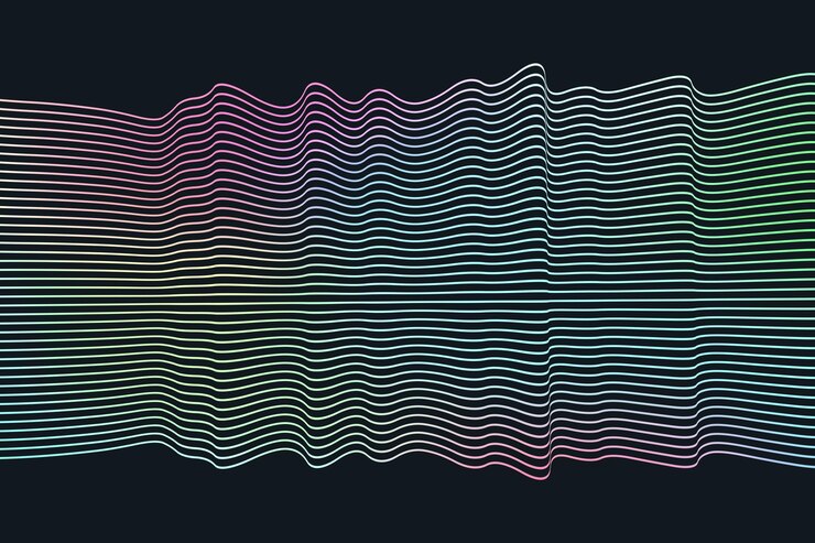 PSD abstract wavy lines with gradient colors
