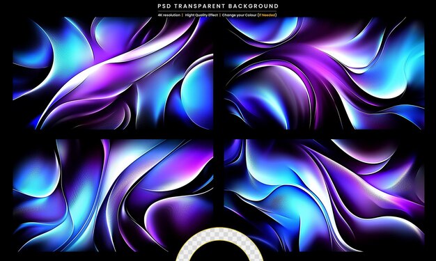 Abstract wavy liquid on transparant background