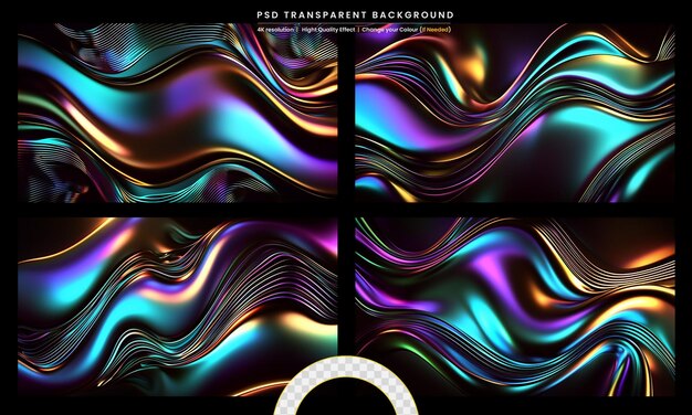 PSD abstract wavy liquid on transparant background