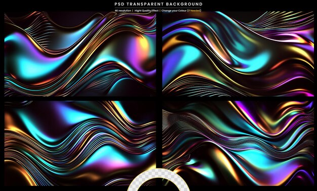 PSD abstract wavy liquid on transparant background