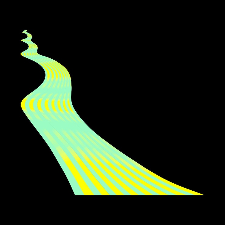 PSD abstract wavy path with neon colors