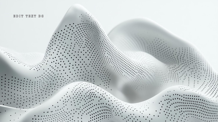 PSD abstract white 3d wave surface with dotted pattern