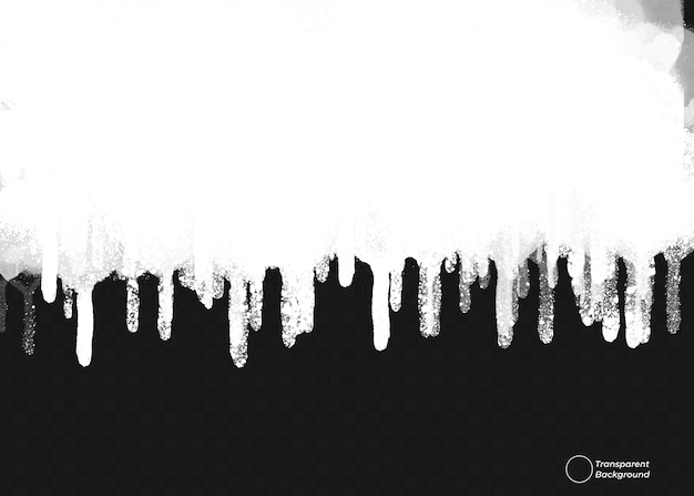Abstract white dripping effect on a transparent background