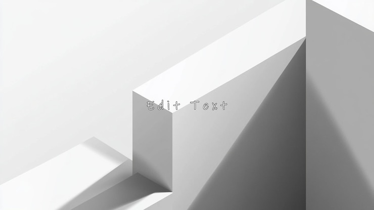 PSD abstract white geometric shapes with shadows