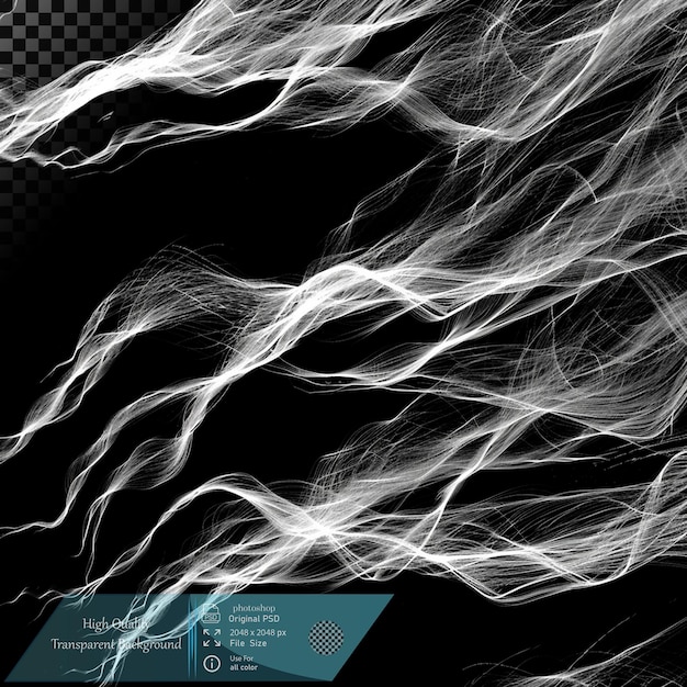 Abstract White Lines on Black Background