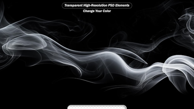 PSD abstract white smoke on black background