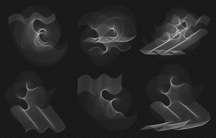 PSD abstract white smoke flare collection