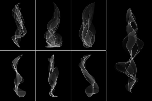 PSD abstract white smoke transparent shape