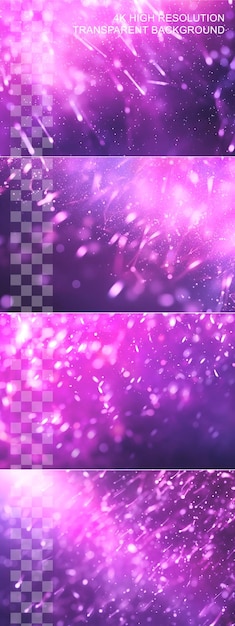 PSD abstract xmas violet or pink sparkles or glitter light festive radiance on transparent background