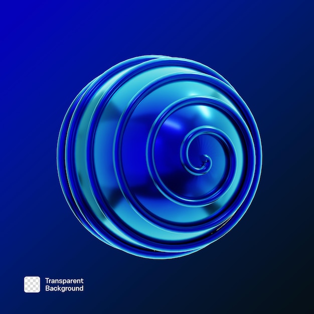 Abstract Y2K Geometric Shape 3D Icon PNG Template