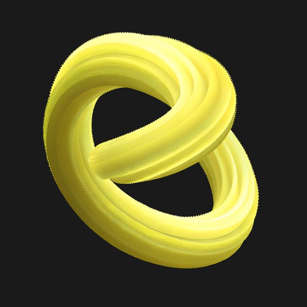 アブストラクト イエロー スパイラル 3D アートワーク
