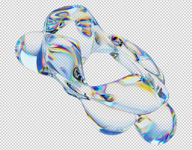 PSD abstracte 3d glazen torusvorm met dispersie