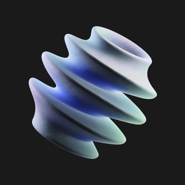 Abstracte 3D-sculptuur met gradiënt- en lichteffecten