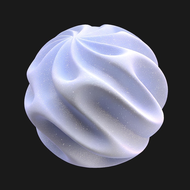 Abstracte 3D-weergave van een draaiende bol met een gladde en elegante textuur