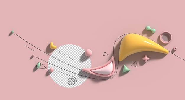 Abstracte achtergrond Digitale 3d illustratie Posterontwerp Transparante Psd