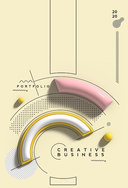 Abstracte achtergrond Digitale 3d illustratie Posterontwerp Transparante Psd