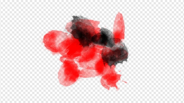 Abstracte aquarelkunst met rode en zwarte kleuren