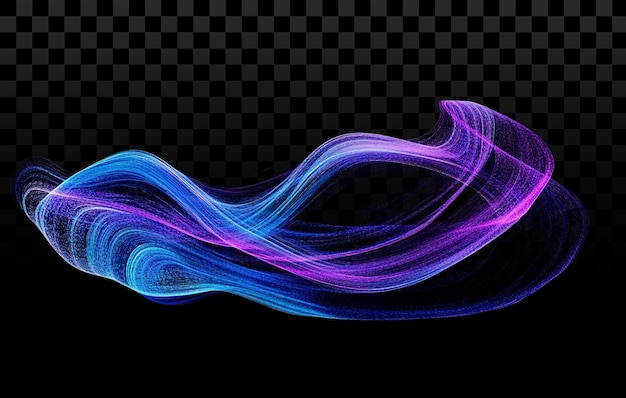 Abstracte blauwe en paarse lichtstralen achtergrond met gloeiefect op doorzichtige achtergrond