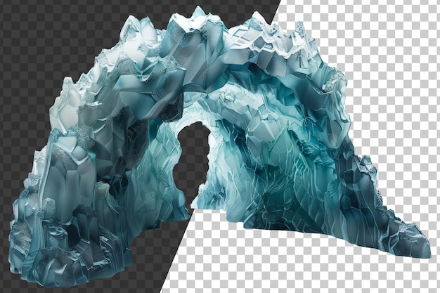 PSD abstracte blauwe geode met lagen en gestructureerde details op transparante achtergrond png