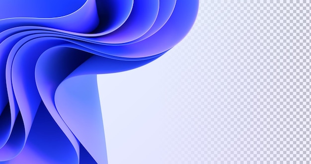 PSD abstracte blauwe stof gelaagde achtergrond met golflinten en lege ruimte 3d render poster met gevouwen gebogen lagen stof of papier elegante textiel draperie mode behang 3d illustratie