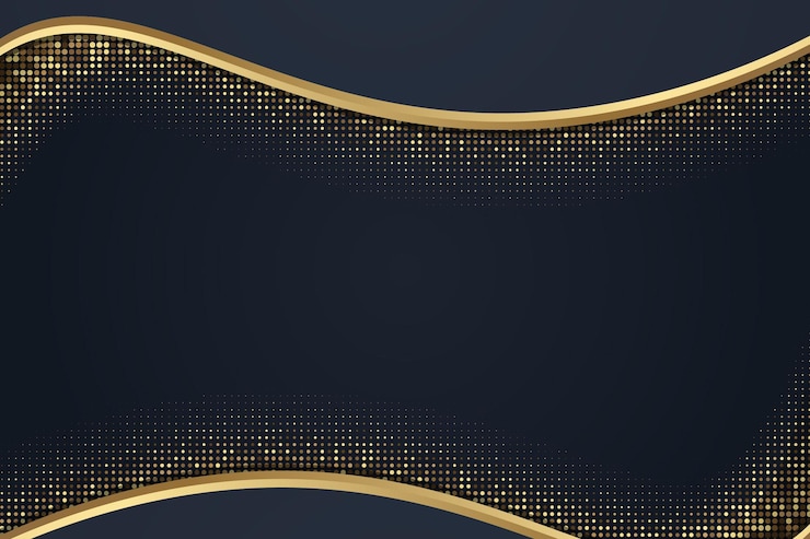PSD abstracte curve overlappend op donkere achtergrond met glitter en gouden lijnen gloeiende stippen gouden combinaties
