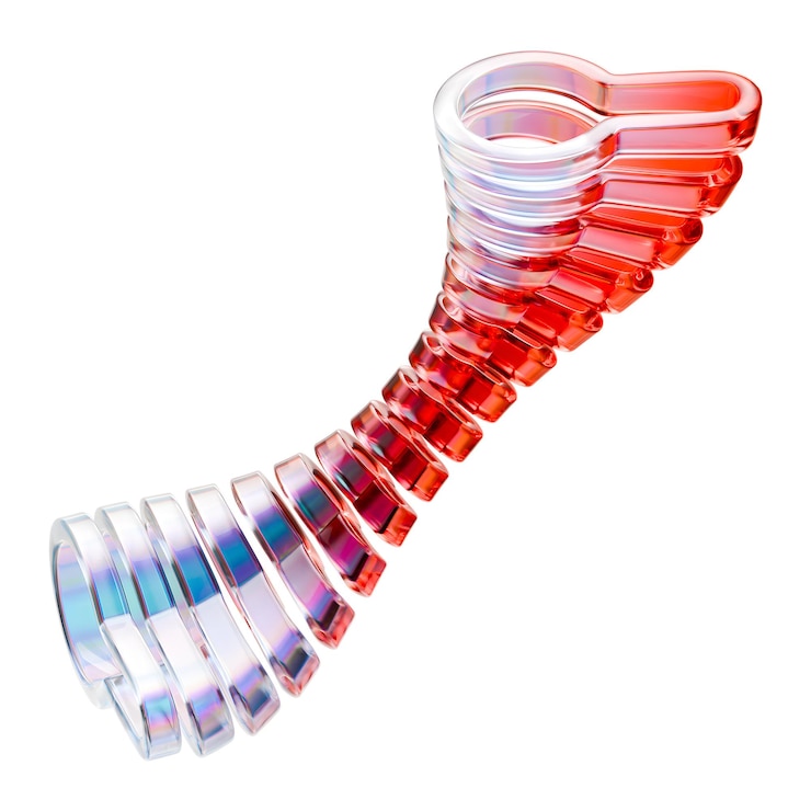 PSD abstracte dna-helix weergegeven in iriserend glas