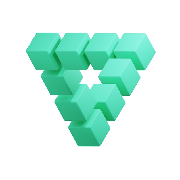 PSD abstracte driehoek 3d icoon gevormd