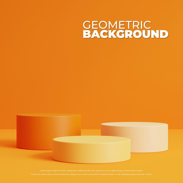Abstracte geometrische achtergrond met podium voor productweergave 3D-rendering