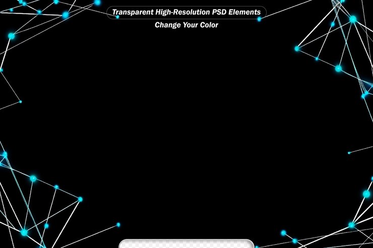PSD abstracte geometrische grens die punten verbindt digitale technologie vectorontwerp