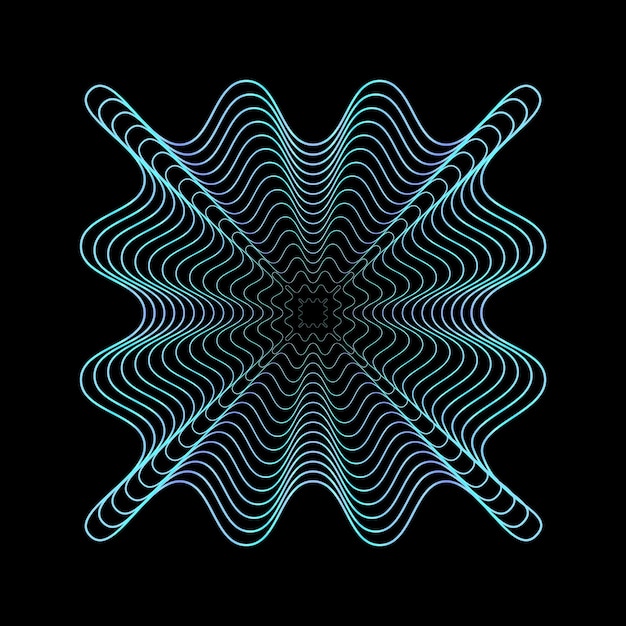 Abstracte geometrische neongolfvorm