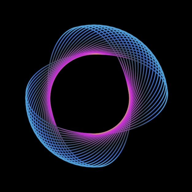 Abstracte geometrische spiraal met gloeiende neonlijnen