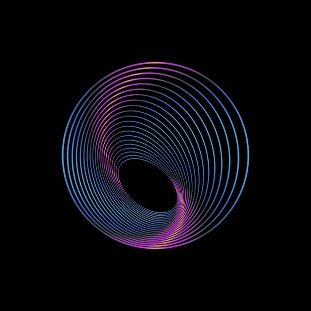 Abstracte geometrische spiraal met neonkleuren