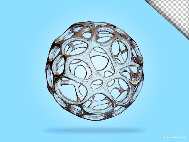 Abstracte geometrische vorm futuristische dispersie glas materiaal ontwerp 3D-rendering