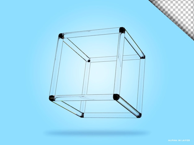 PSD abstracte geometrische vorm futuristische dispersie glas materiaal ontwerp 3d-rendering