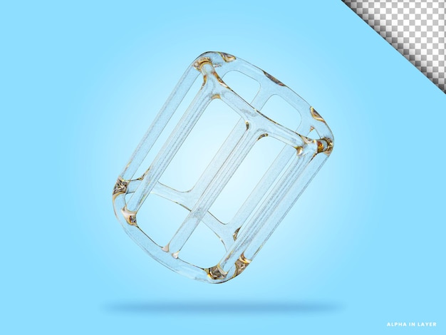 Abstracte geometrische vorm futuristische dispersie glas materiaal ontwerp 3d-rendering