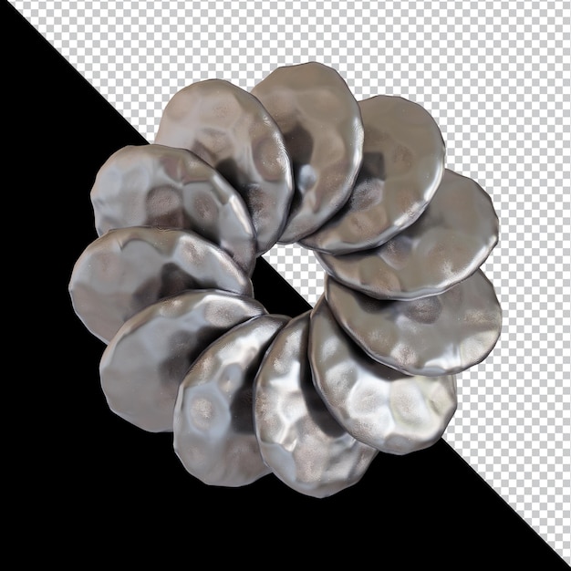 PSD abstracte geometrische vorm futuristische metalen klei materiële ontwerp 3d-rendering