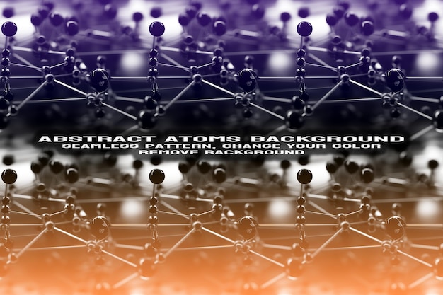Abstracte gestructureerde achtergrond met bewerkbare molecuul- en atoompatroon PSD-indeling