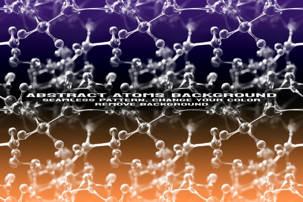 Abstracte gestructureerde achtergrond met bewerkbare molecuul- en atoompatroon PSD-indeling