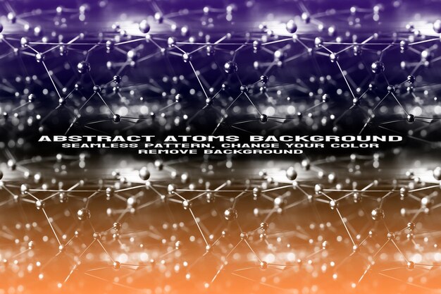 Abstracte gestructureerde achtergrond met bewerkbare molecuul- en atoompatroon psd-indeling