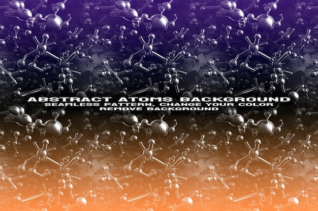 Abstracte gestructureerde achtergrond met bewerkbare molecuul- en atoompatroon psd-indeling
